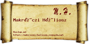 Makróczi Héliosz névjegykártya